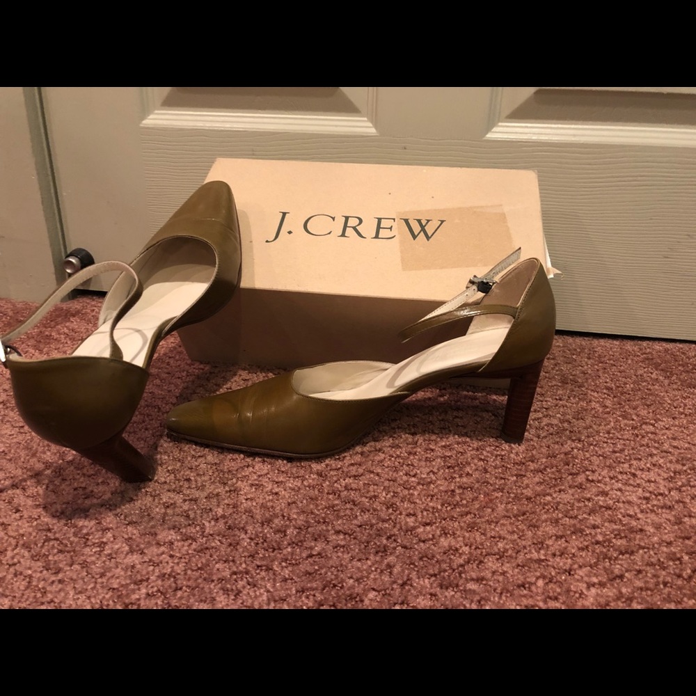 J. Crew Leather Heels with ankle strap, Size 8